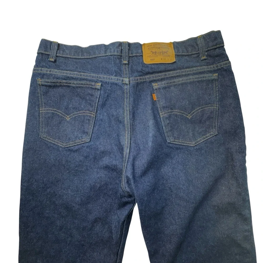 Vtg 90s Levi's 517 Orange Tab High Rise Bootcut Denim Jeans Made in USA Men 42